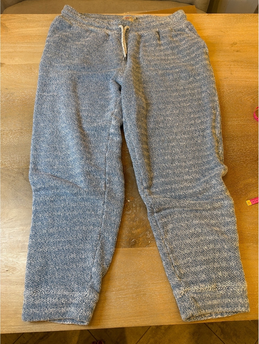 Faherty Whitewater Men's sweatpants Blue White Jacquard Knit Joggers Large